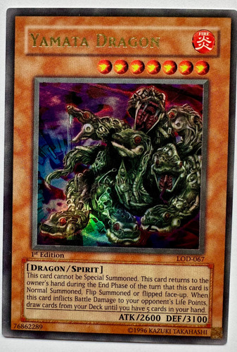 Yamata Dragon 1ª Edición Lod-067  1996 Yugioh Rare 