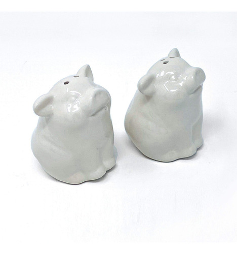 2 Salero Pimentero Blanco Diseño Unico Lechon 3.5