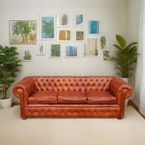 Comprar Sofa Chesterfield Sillon Chester De Cuero Vacuno Real