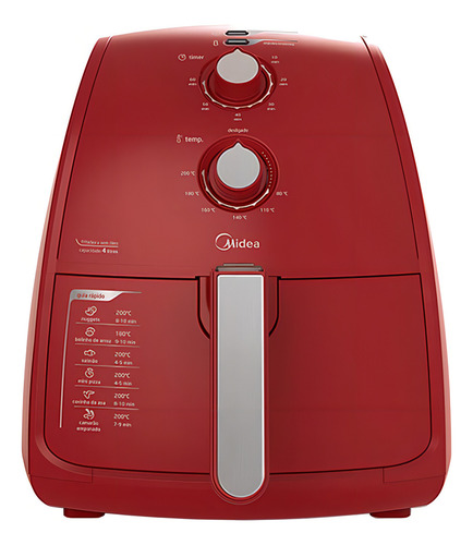Fritadeira Sem Óleo Midea Liva 4l Vermelha 220v - Frv42