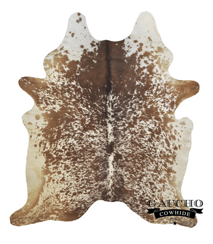 Gaucho Cowhid Natural Snowie Marron Blanco