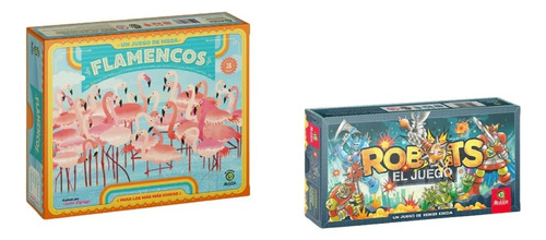 Combo Juego De Mesa Flamencos + Robots De Maldon M4e