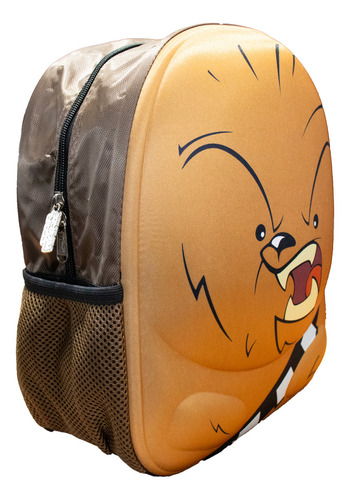 Mochila Para Kinder Baby Chewbacca Star Wars Ruz - ¡prepárate Para La Aventura! Comodidad Y Estilo Galáctico Para Los Más Pequeños. Color Marrón Claro Diseño De La Tela Lisa