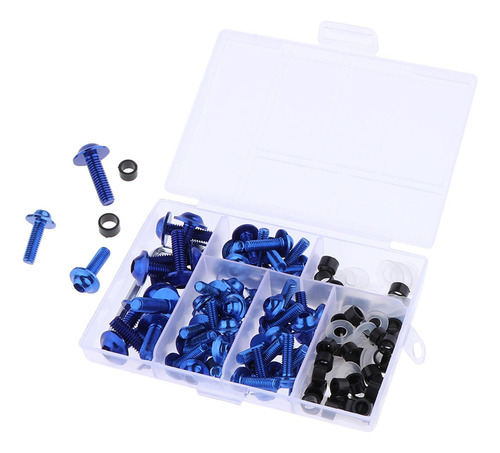 158 Pcs Completo De Perno De De Motocicleta Tornillos Azul
