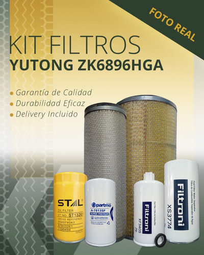 Kit De Filtros Yutong Mod Zk6896hga 8 Metros 