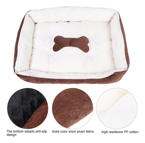 Alfombrilla Para Mascotas Dog Bed Bone Coffee Beige Four Sea