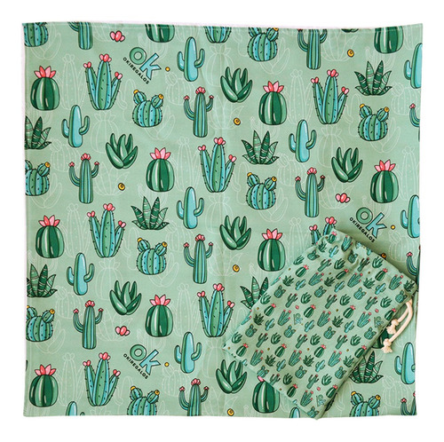 Imagen 4 de 7 de Lona Playera Lona Picnic Con Bolsa 140x140 Cactus Y Crasas