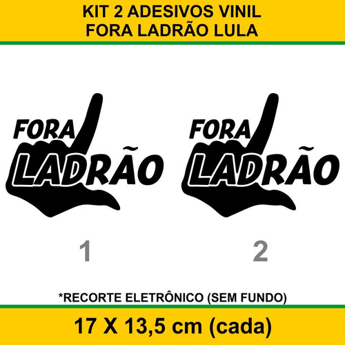 Kit 2 Adesivos Vinil Carro Fora Lula Faz O L Bolsonaro