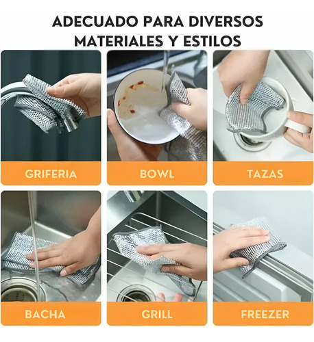 12 Trapos Multiusos Para Lavar Paño Metalico Que No Raya