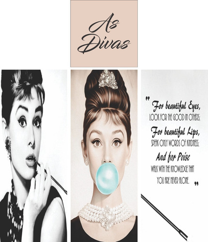 Adesivo Envelopamento Geladeira Diva Audrey Vintage Lindinha