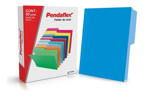 Folder Pendaflex 05012az Carta 1/2 Ceja Azul 1 Pq C/50 Pzs