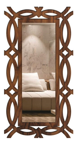 Espelho Decorativo Marrom Corpo Inteiro Florenza 69x131