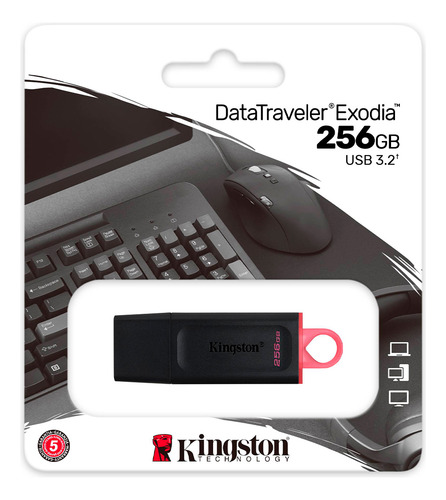 Pendrive Kingston Usb 3.2 256gb Datatraveler Exodia 100mb/s