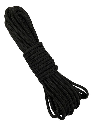 Corda Náutica 6mm Preta 20 Metros Multiuso Gkl