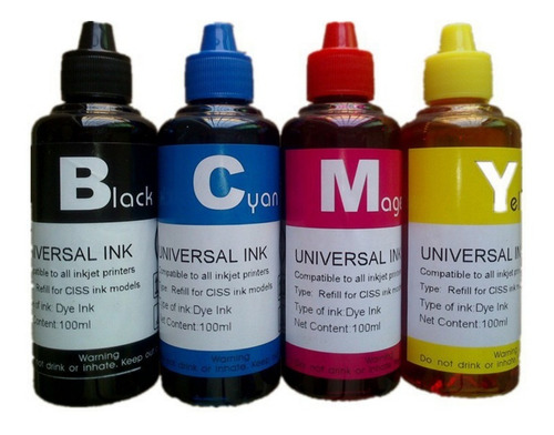 Tinta Universal Para Impresoras Pack 4 Colores