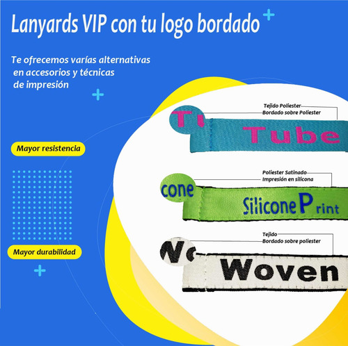 Imagen 3 de 7 de Lanyards Cintas Personalizadas Porta Carnet Llavero Bordada