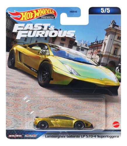 Hot Wheels Premium Rapido Y Furioso Lamborghini Dorado