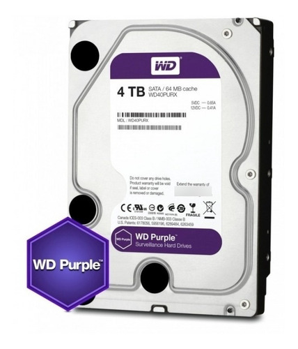 Imagen 4 de 4 de Disco Rigido Pc 4tb Wd Purple Ideal Seguridad Dvr
