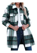Comprar Abrigos Para Mujer, Manga Larga, Parte Delantera Abierta, Ropa De Abrigo Holgada, A Cuadros