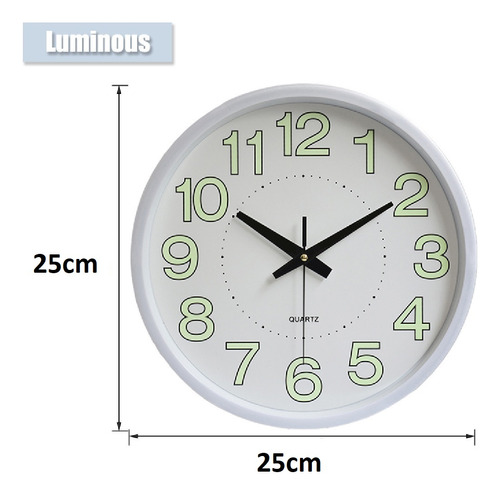 2 Relógios De Parede 25cm Decorativo Luminoso Analógico