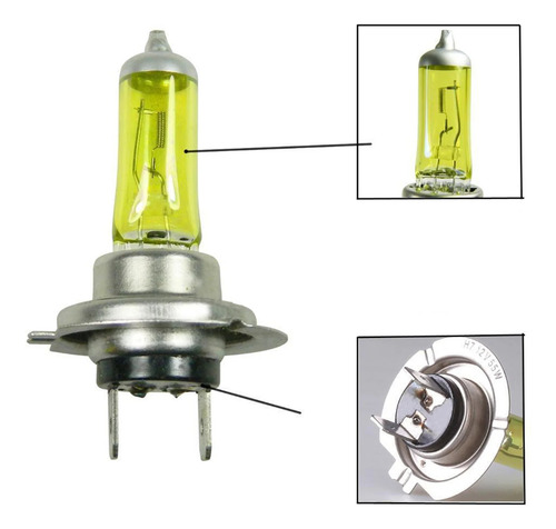 Set Ampolleta Halógena H7 12v 55w Xenon Amarilla Par 2 Unds