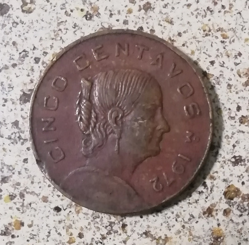 Moneda De 5 Centavos Josefa Chica 1972 Bien Conservada.