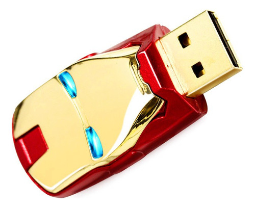 Flash Portátil Metal Avengers Iron Man Led Drive Usb 2.0