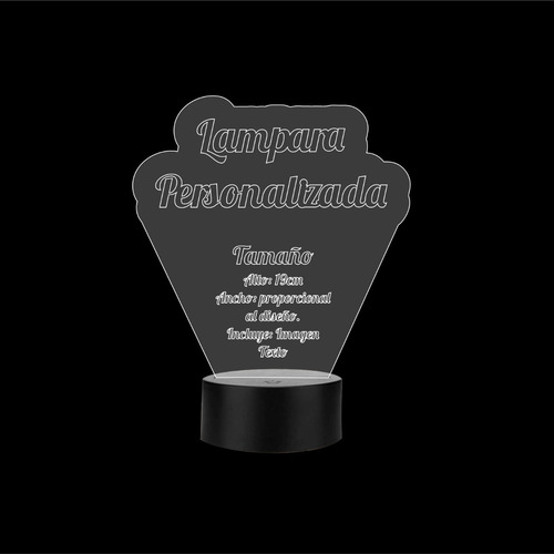 Lámpara De Buro 3d Personalizada Art1100 Estructura Negra