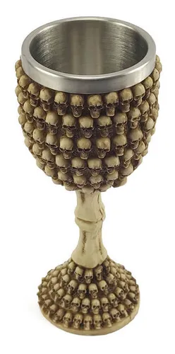 comprar Cálice Taça Crânio Caveira Medieval Em Aço Inox E Resina