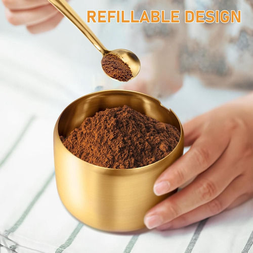 . Recipiente De Açúcar Com Tampa E Colher Para Coffee Bar