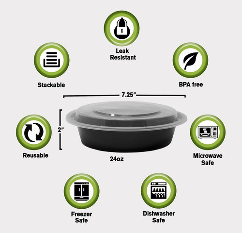 Contenedor De Preparación De Comidas Reutilizable Con Tapas