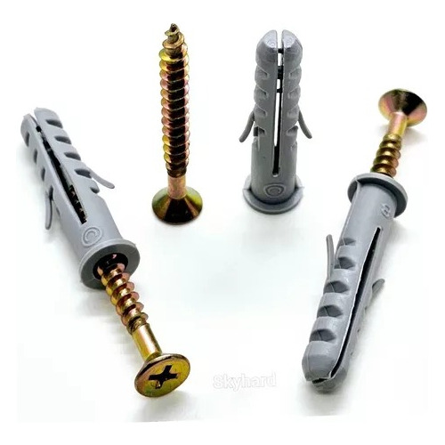 Tarugo N° 8 C/tope + Tornillo 5 X 45 Mm. X 100 Unidades