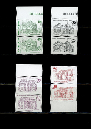 Sellos Postales De Chile. Museos Y Edificios Patrimoniales.