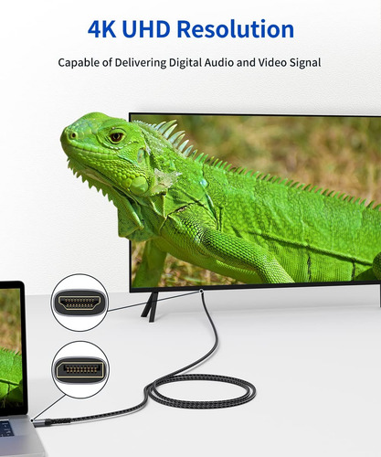 Cable 4k Displayport A Hdmi De 2m Para Monitor/proyector
