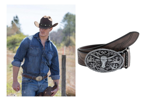 Cinturón Con Hebilla Para Hombre, Pantalones Vaqueros Vintag