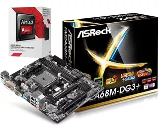 Board Asrock Fm2a68dg3 + Procesador A6 7480 Socket Fm2