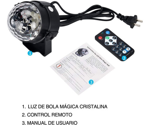 Imagen 8 de 8 de Esfera Led Luz Disco Crystal Ball Rgb Automatica Con Control