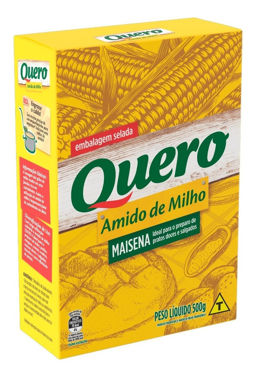 Amido De Milho Não Transgênico Amido De Milho Quero 500g | MercadoLivre