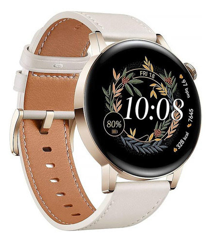 Smartwatch Huawei Gt3 42mm Pulseira De Couro Bluetooth 4gb