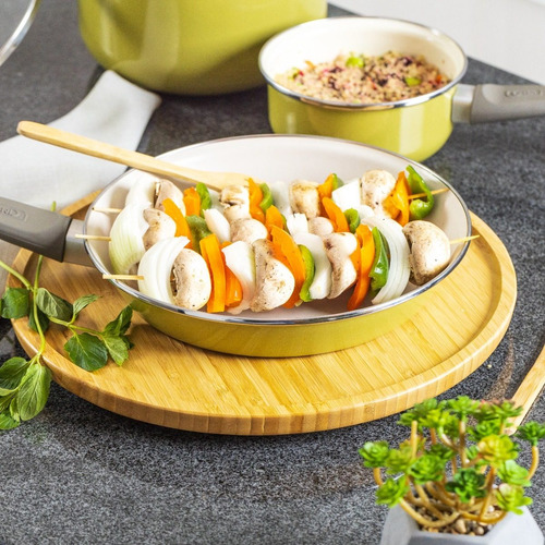 Imagen 5 de 10 de Batería De Cocina Cinsa Healthy Living Verde Olivo 10 Piezas