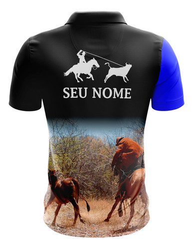 Camisa Gola Polo Cavalgada Personalizada Com Nome Logotipo