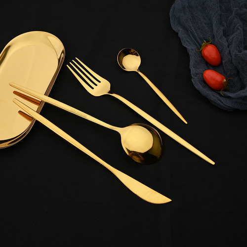 Conjunto De Louças De Ouro Rosa, 16 Peças, Espelho, Aço Inox