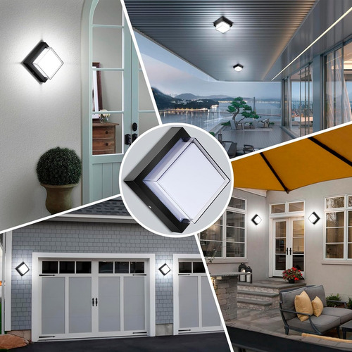 Aplique Luz Led Exterior 12w Cuadrado Jardin Parques Fachada Estructura Luz Fría