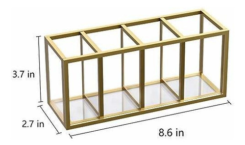 Organizador Portalapices 4 Compartimientos -dorado