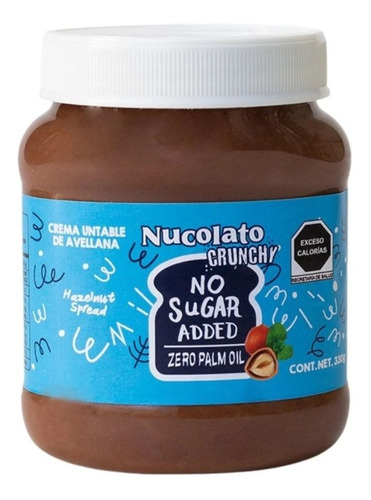 Crema De Avellana Nucolato Crunchy No Sugar 330 Gr