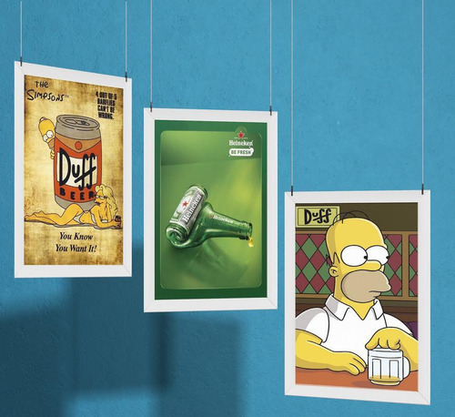Set de 3 marcos decorativos con marco para bar de cerveza