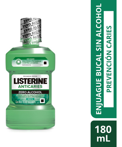 Enjuague Bucal Listerine Anticaries Zero Alcohol X 180 Ml