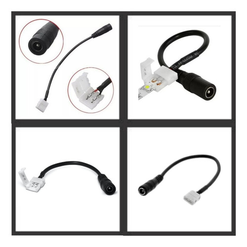 Conector Emenda Fita Led 2 Vias Rabicho Femea P4 Luz Branco-frio Tensão De Operação 12v 110v/220v