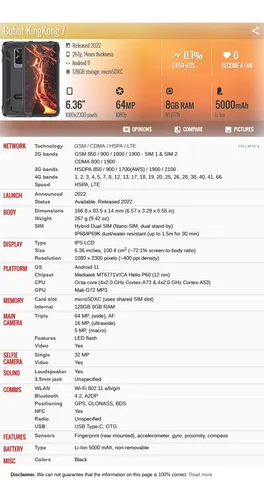 Cubot Kingkong 7 8gb 128gb Dual Sim Duos