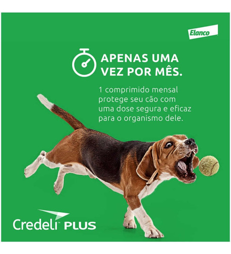 Credeli Plus 11-22kg Anti Pulgas Carrapato Vermes Comprimido
